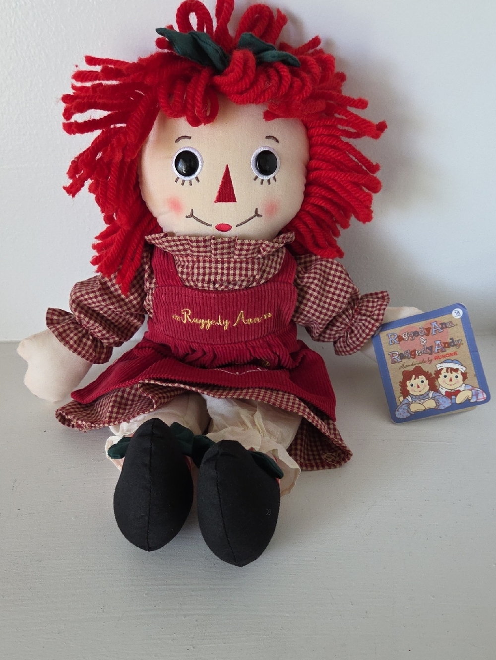 NOSTALGIC CLASSIC RAGGEDY ANN 16" TALL LOVE IS TIMELESS FABRIC RAG DOLL ADORABLE